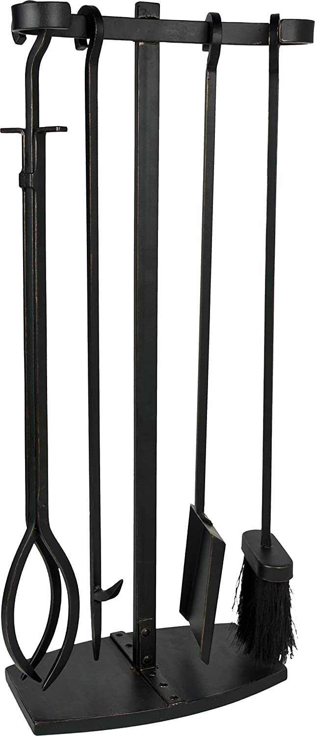 Ivyline Iron Fireside Companion 4 Piece Set H71 x W29cm - Black