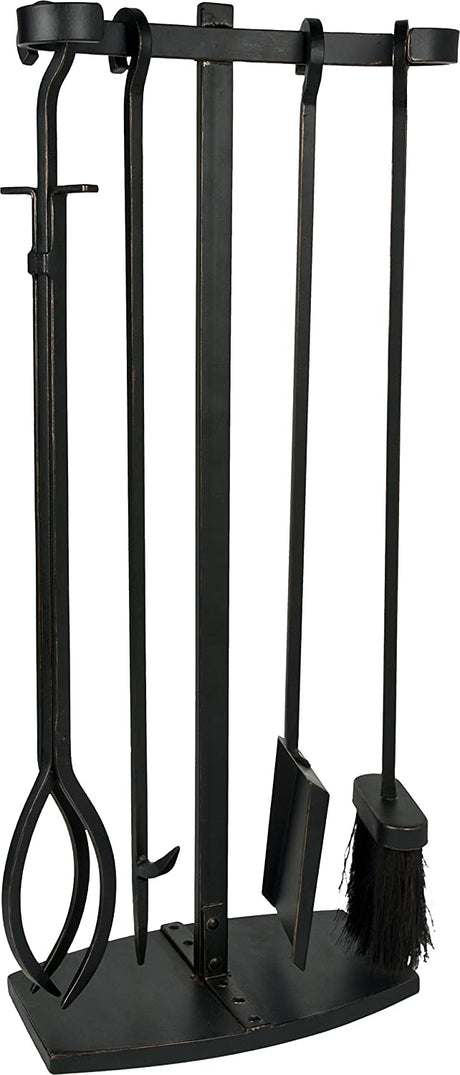 Ivyline Iron Fireside Companion 4 Piece Set H71 x W29cm - Black