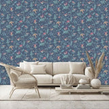 Cole & Son 100/14068 Hummingbirds Bird Print Wallpaper 52cm x 10m - Blue