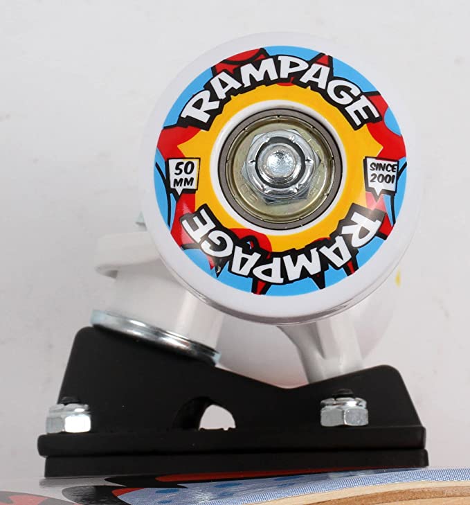 Rampage Comic Blue Complete Beginner Skateboard - 31" x 8" Inch - Kazoop 