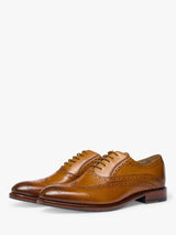 Oliver Sweeney Mens Ledwell Lace-Up Leather Brogues - Light Tan - Size 8