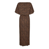 Never Fully Dressed Tilly Brown Leopard Print Plisse Sheath Maxi Dress - XXL