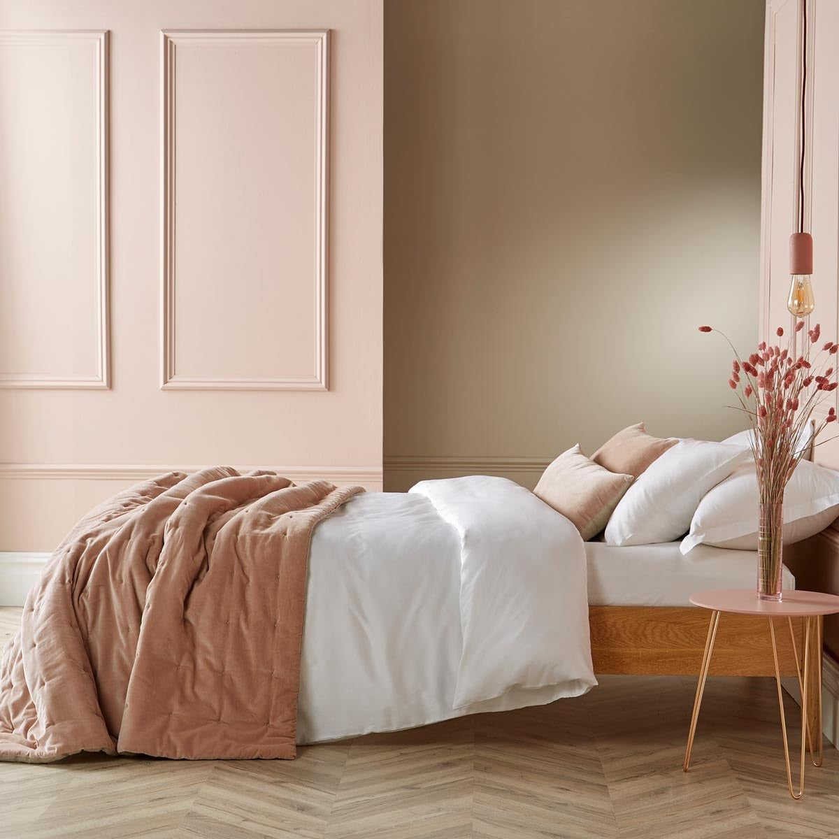 Christy Jaipur Decorative Soft Cotton Velvet Throw 140 x 200cm - Dusky Pink