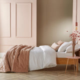 Christy Jaipur Decorative Soft Cotton Velvet Throw 140 x 200cm - Dusky Pink
