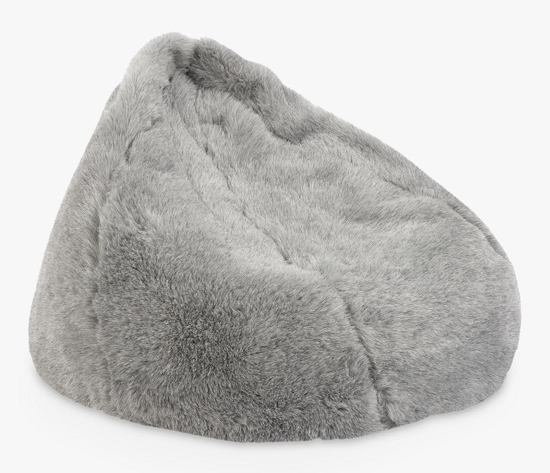 John Lewis & Partners Soft Faux Fur Bean Bag - Grey