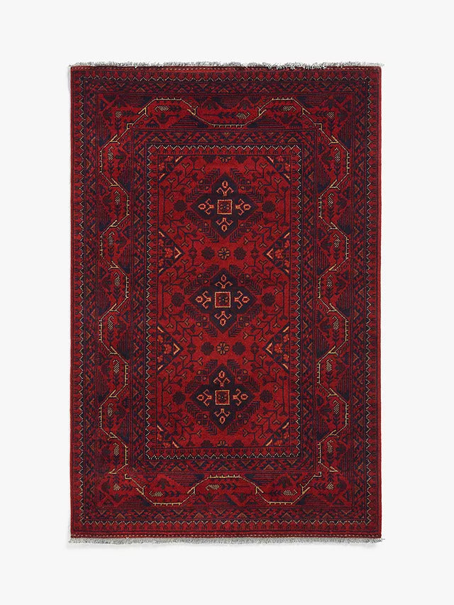 Gooch Luxury Hand Knotted Khal Mohammadi 100% Wool Rug L95 x W145cm - Red - Kazoop 