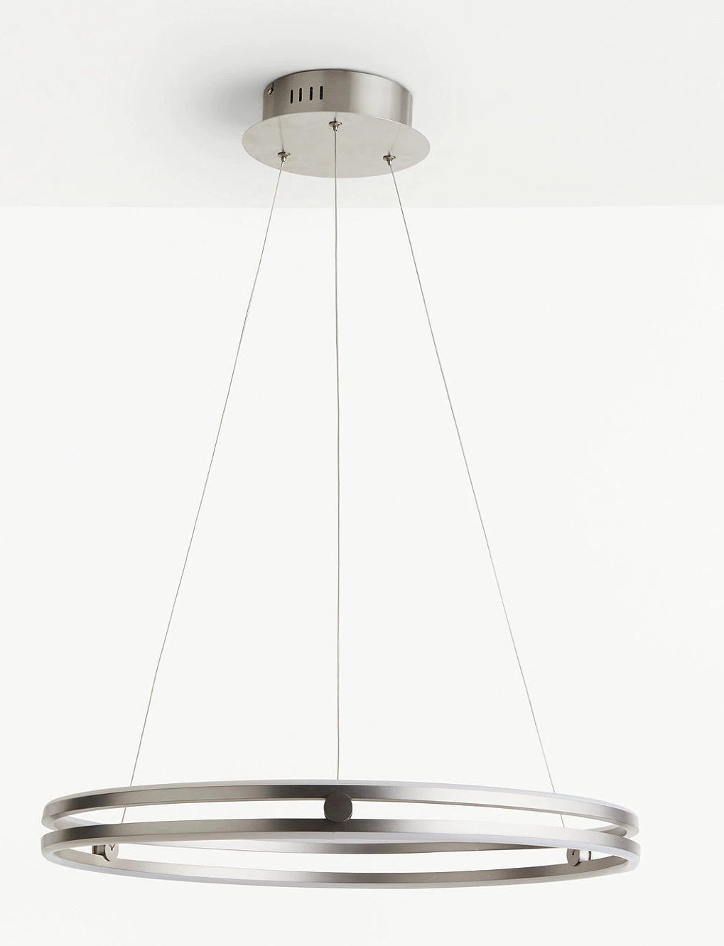John Lewis No.209 LED Double Hoop Dimmable Ceiling Light - Matt Nickel