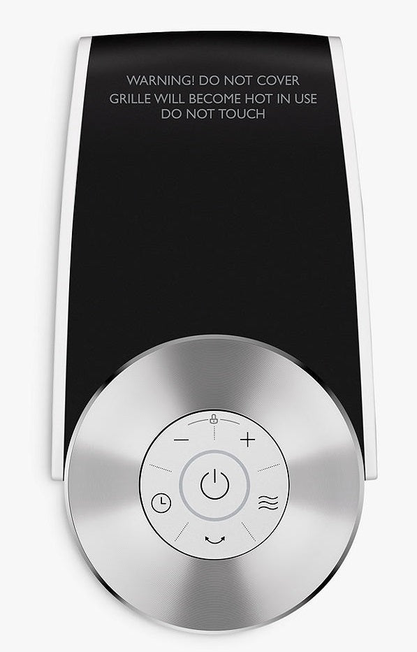 John Lewis Tall Tower Fan Heater with 3 Heat Settings - Black/White