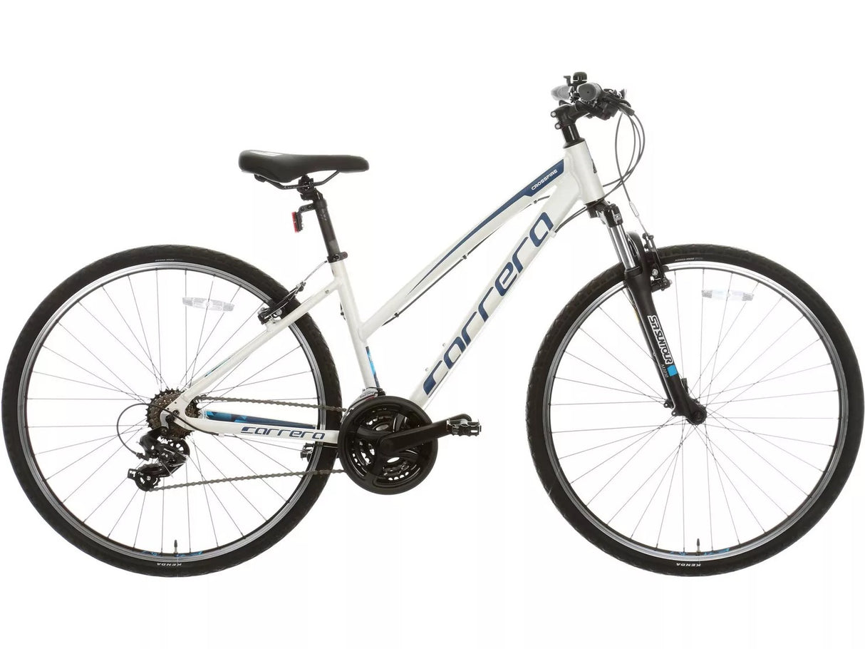 Carrera Crossfire 1 V-Brake 21 Speed Womens Hybrid Bike - Medium 18" - White