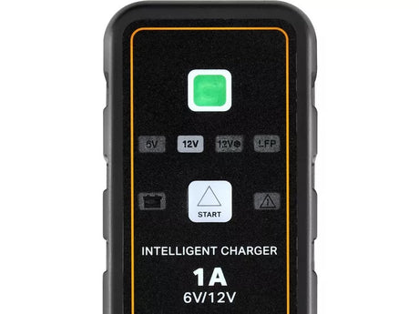 Halfords Smart Motorcycle Bike 6/12V 1A Intelligent Battery Charger - Black