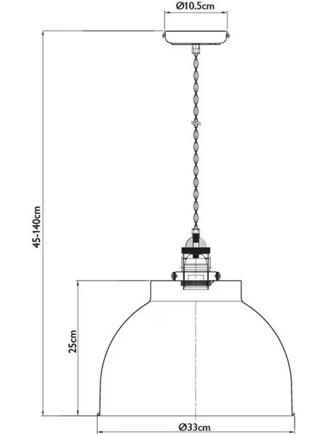John Lewis Baldwin Large Industrial Pendant Ceiling Light - Antique Brass