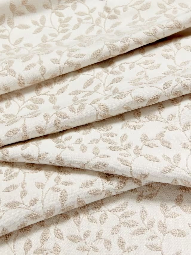 John Lewis Ivy Leaf Pair Lined Pencil Pleat Curtains 228 x 228cm - Putty - Kazoop 