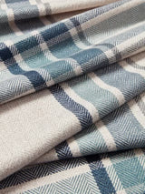 John Lewis Check Dimout/Thermal Lined Eyelet Curtains 228 x 228cm - Navy