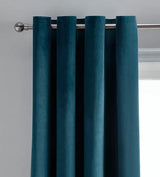 John Lewis Velvet Pair Lined Eyelet Curtains W167 x Drop 228cm - Teal - Kazoop 