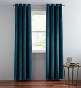 John Lewis Polyester Velvet Pair Lined Eyelet Curtains 228 x 228cm - Teal