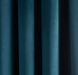 John Lewis Polyester Velvet Pair Lined Eyelet Curtains 228 x 228cm - Teal