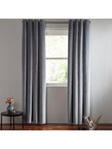 John Lewis Velvet Pair Lined Eyelet Curtains - Silver - W167 x Drop 182cm