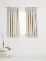 John Lewis Velvet Pair Lined Pencil Pleat Curtains W228 x D137cm - Champagne