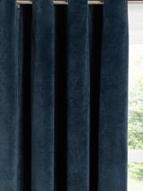 John Lewis Polyester Velvet Pair Lined Eyelet Curtains W167 x D274cm - Navy