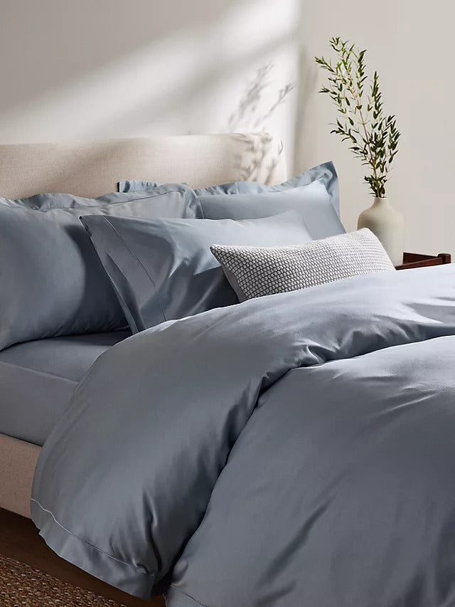 John Lewis Soft & Silky 800 Thread Count Super King Duvet Cover - Ice Blue
