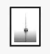 John Lewis Yacht Framed Photographic Print & Mount 66 x 52cm - Black/White