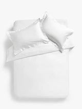 John Lewis 600 Thread Count Cotton Stitch Trim White Duvet Cover - King Size - Kazoop 