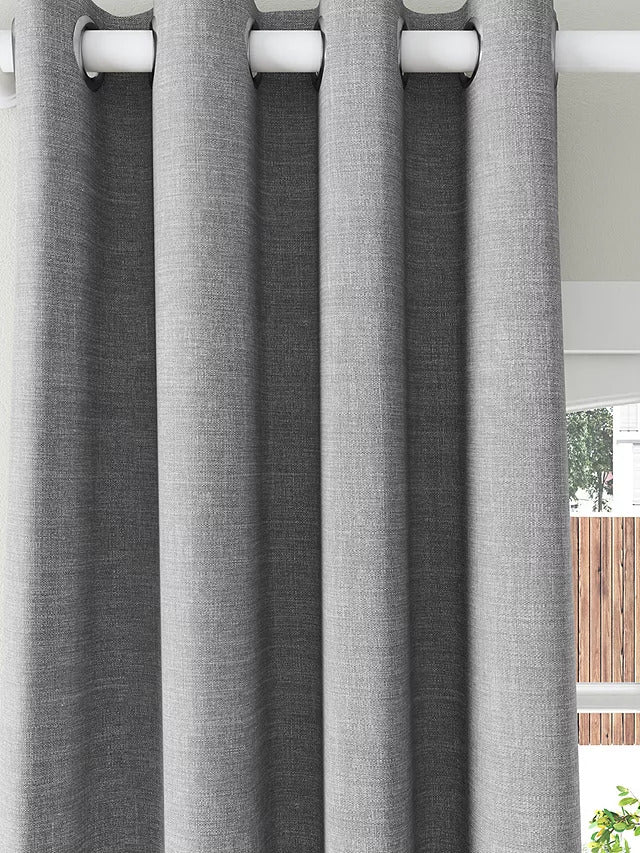 John Lewis Textured Weave Recycled Eyelet Curtains W228 x Drop 228cm - Storm