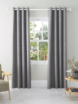 John Lewis Textured Weave Recycled Eyelet Curtains W228 x Drop 228cm - Storm - Kazoop 