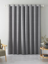 John Lewis Textured Weave Recycled Eyelet Curtains W228 x Drop 228cm - Storm - Kazoop 