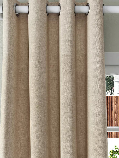 John Lewis Textured Weave Pair Lined Eyelet Curtains 167 X 274 cm - Natural