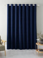 John Lewis Textured Blackout Lined Eyelet Curtains W228 x Drop 274cm - Navy - Kazoop 