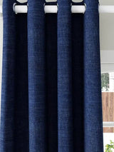 John Lewis Textured Blackout Lined Eyelet Curtains W228 x Drop 274cm - Navy - Kazoop 
