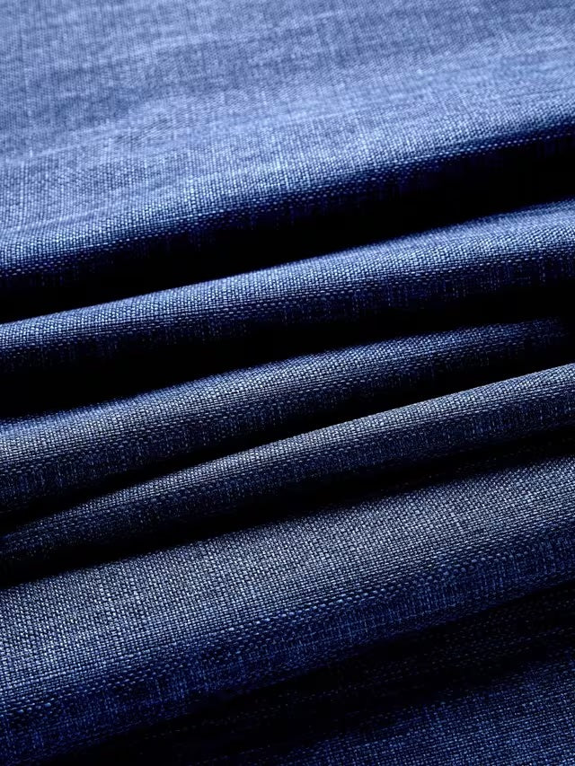 John Lewis Textured Blackout Lined Eyelet Curtains W228 x Drop 274cm - Navy - Kazoop 