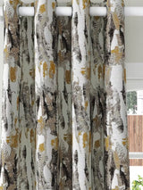 Harlequin Takara Pair Lined Eyelet Curtains 228 x 228cm - Mustard/Charcoal