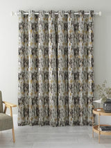 Harlequin Takara Pair Lined Eyelet Curtains 228 x 228cm - Mustard/Charcoal