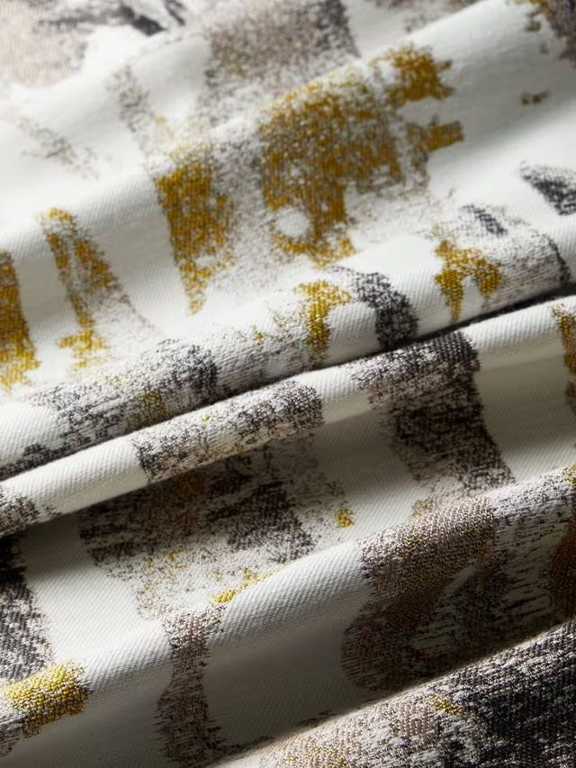 Harlequin Takara Pair Lined Eyelet Curtains 228 x 228cm - Mustard/Charcoal