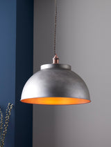 John Lewis Baldwin XL Industrial Pendant Ceiling Light - Pewter/Copper