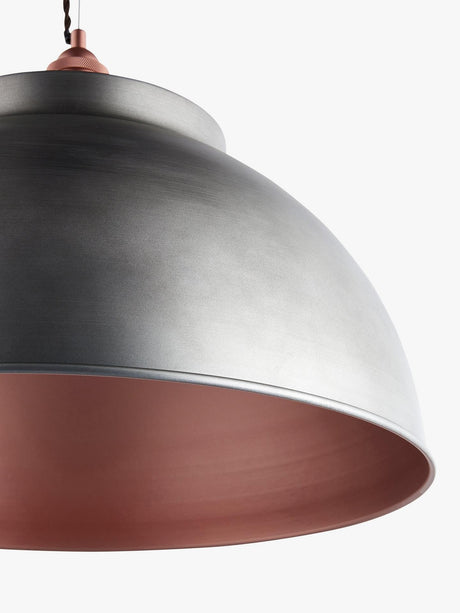 John Lewis Baldwin XL Industrial Pendant Ceiling Light - Pewter/Copper