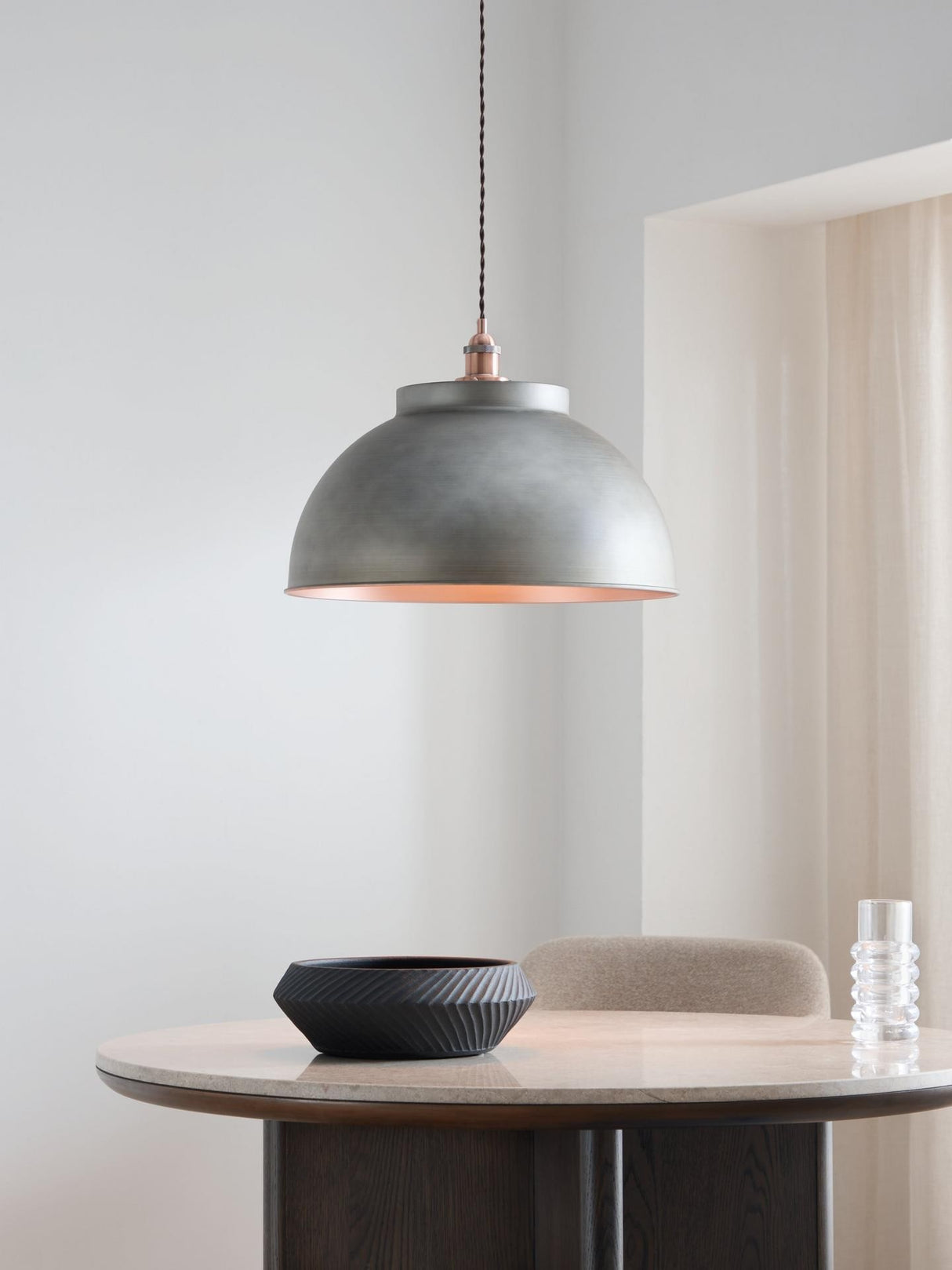 John Lewis Baldwin XL Industrial Pendant Ceiling Light - Pewter/Copper
