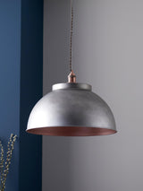 John Lewis Baldwin XL Industrial Pendant Ceiling Light - Pewter/Copper