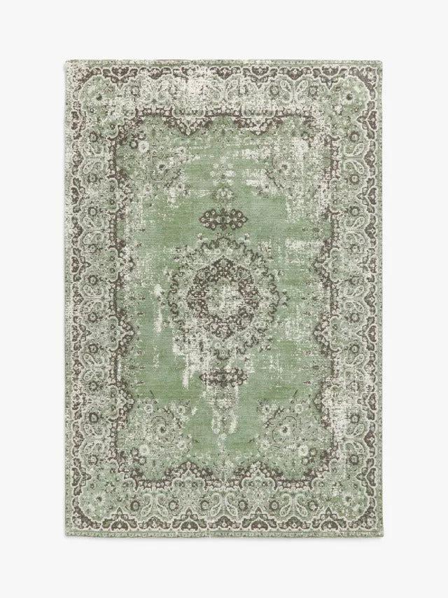 John Lewis Jaipur Traditional Rug - L180 x W120 cm - Dusty Green - Kazoop 