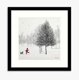 Adam Barsby 'Red Coat' Framed Print & Mount 54.5 x 54.5cm - White/Black