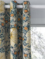 Morris & Co. Pimpernel Pair Thermal Lined Eyelet Curtains 228 x 137cm - Teal - Kazoop 