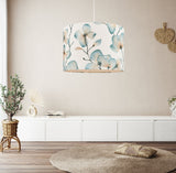 Harlequin Kienze Cotton Floral Modern Drum Lampshade H20 x Dia.30cm - Teal