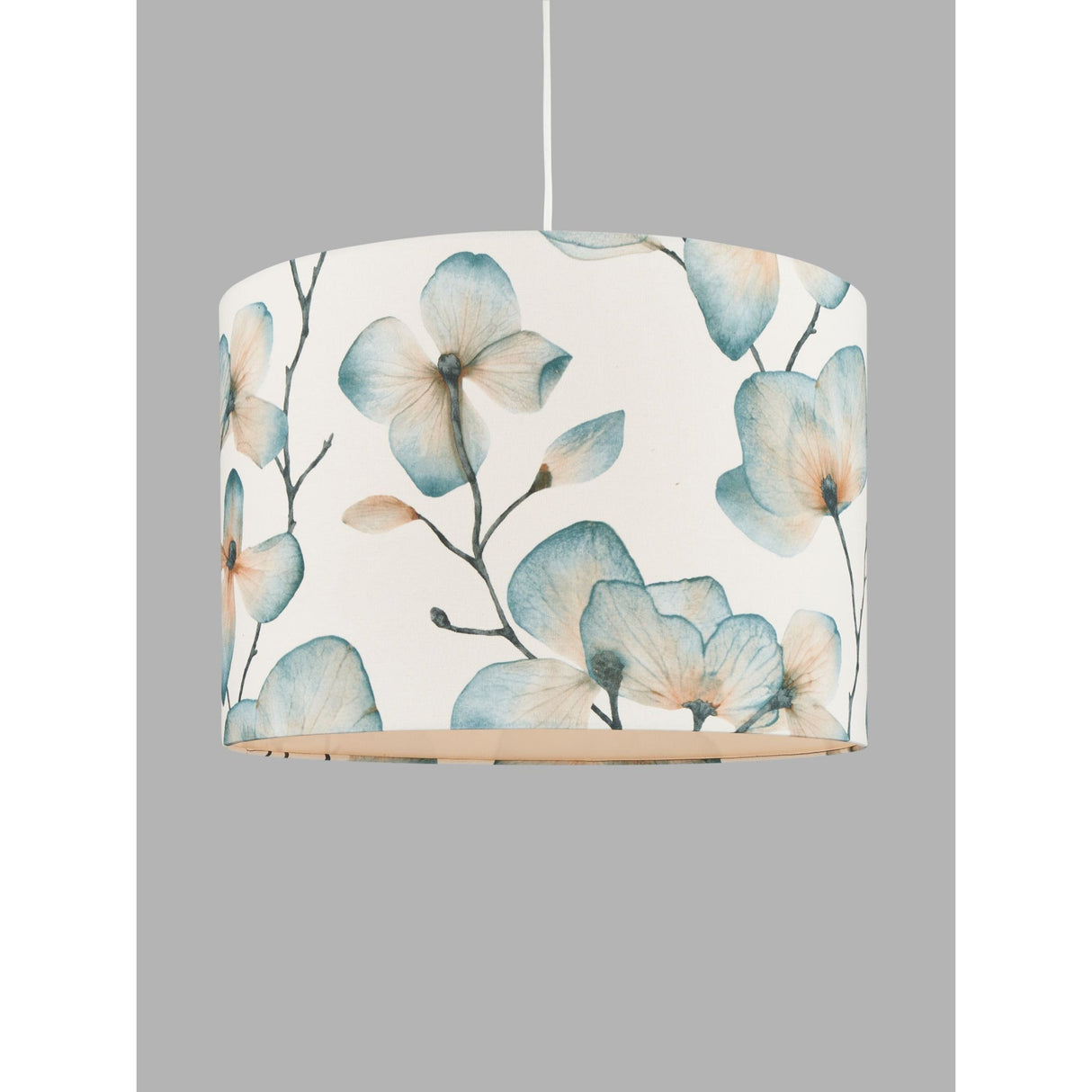 Harlequin Kienze Cotton Floral Modern Drum Lampshade H27 x Dia.40cm - Teal