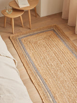 John Lewis Hand Woven Jute Border Runner Rug L240 x W70cm - Natural