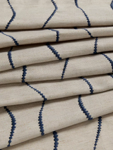 John Lewis Picot Stripe Pair Lined Eyelet Curtains W228 x Drop 274cm - Navy - Kazoop 