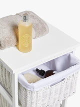 John Lewis Rattan 3 Drawer Bathroom Storage Unit 77 x 34 x 37cm - White - Kazoop 