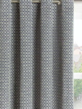 John Lewis Rona Weave Pair Lined Eyelet Curtains W228 x D274cm - Loch Blue