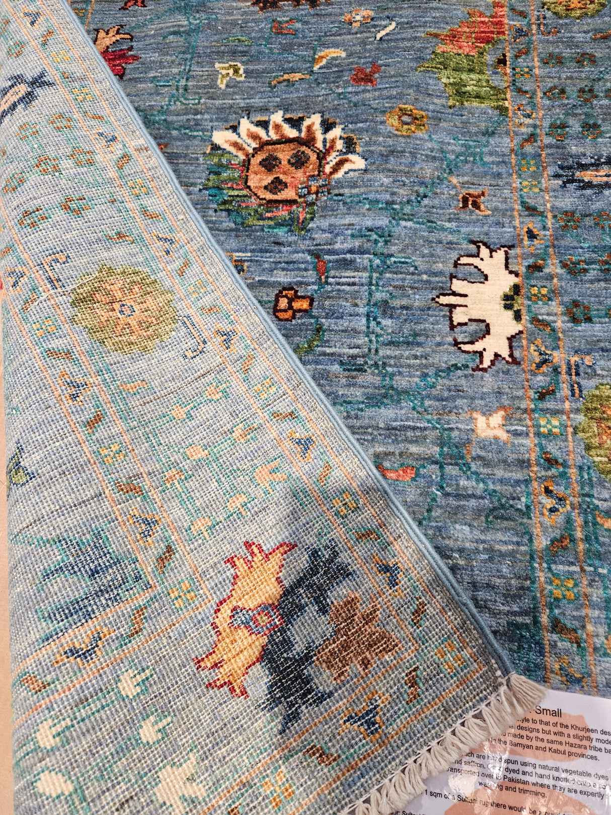 Gooch Oriental Sultani Hand Woven Wool Rug - Blue - X-Small 79 x 125cm